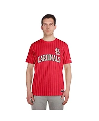 New Era Men's Red St. Louis Cardinals Throwback Pinstripe T-Shirt
