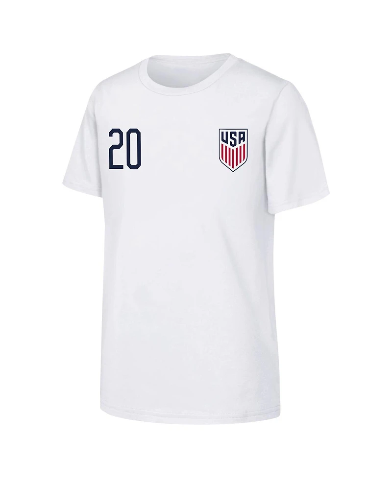 Outerstuff Big Boys and Girls Folarin Balogun White Usmnt Name Number T-Shirt
