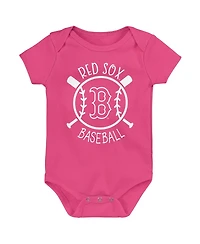 Outerstuff Baby Boys and Girls Boston Red Sox Slide Home Bodysuit 3-Pack