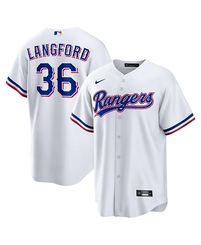 Nike Men's Wyatt Langford White Texas Rangers Home Replica Jersey