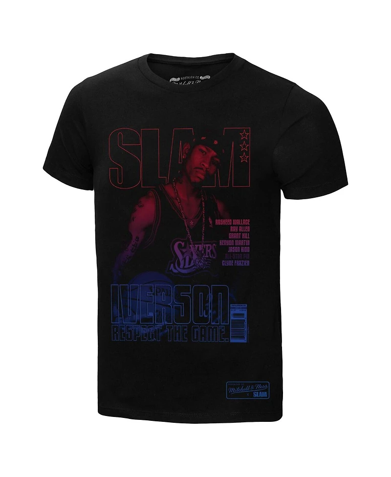 Mitchell & Ness Men's Allen Iverson Black Philadelphia 76ers Slam Gradient T-Shirt