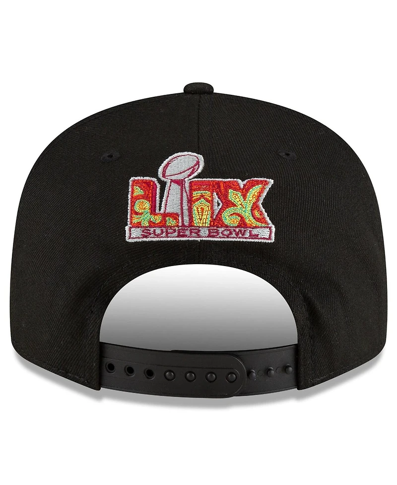 New Era Men's Black Kansas City Chiefs Super Bowl Lix Tarmac Split Panel 9FIFTY Snapback Hat