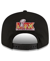 New Era Men's Black Kansas City Chiefs Super Bowl Lix Tarmac Split Panel 9FIFTY Snapback Hat