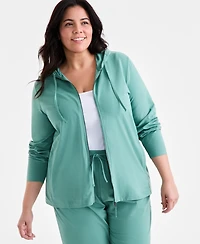 Style & Co Plus Zip-Up Hooded Sweatshirt, Exclusively at Macy's
