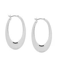 Robert Lee Morris Soho Silver Sculptural Oval Hoop Earrings