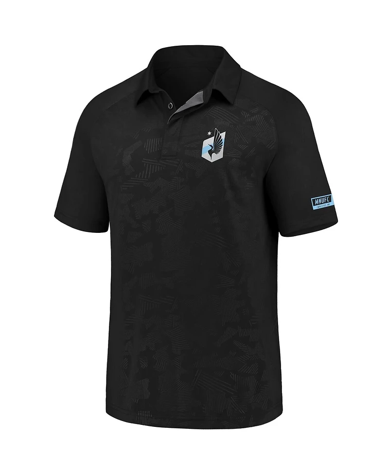 Fanatics Men's Black Minnesota United Fc Iconic Defender Polo Shirt