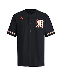 Adidas Men's Black Miami Hurricanes V-Neck Baseball Jersey