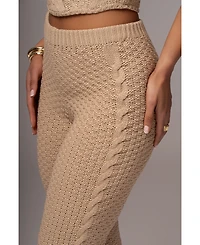 Jluxlabel Women's Beige Madison Knit Pants
