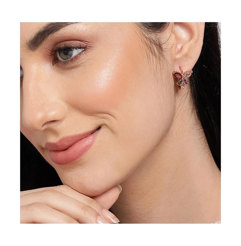 Sohi Women's Butterfly Hoop Earrings
