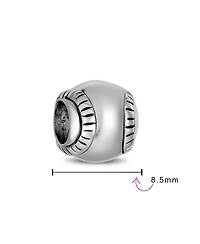 Bling Jewelry Softball Team Charm Bead Sterling Silver for European Bracelets