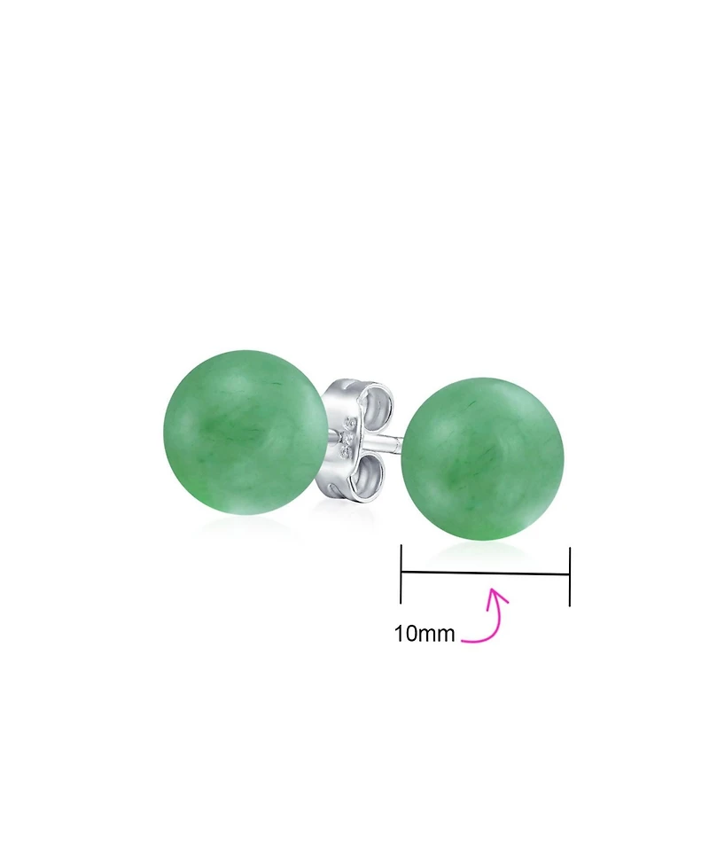 Bling Jewelry Set of 3 10MM Natural Stones Ball Stud Earrings Sterling Silver