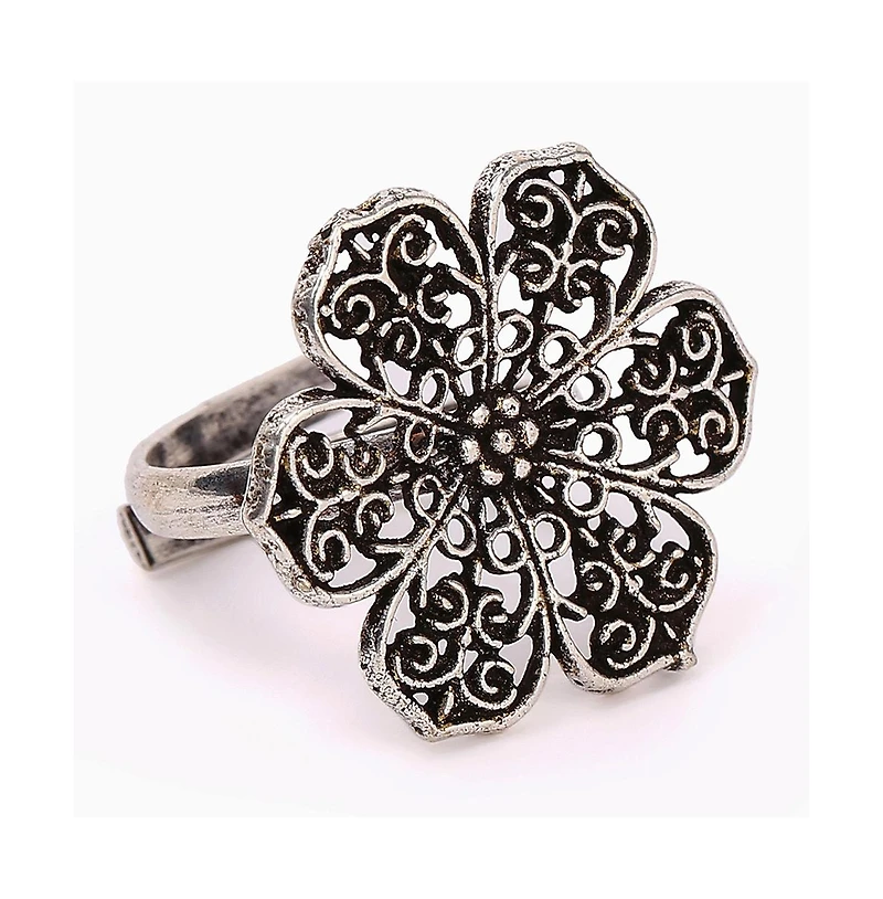 Sohi Women's Oxodised Toe Ring Set