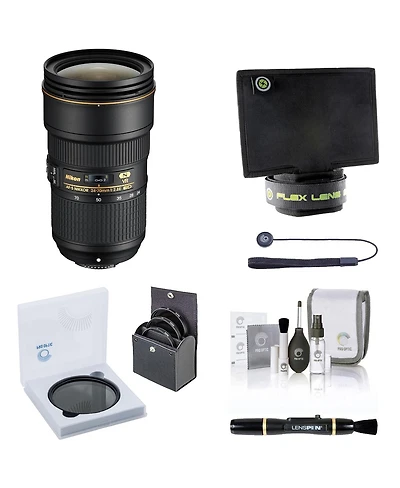 Nikon 24-70mm f/2.8E Ed-if Af-s Vr Nikkor Lens, Bundle with ProOptic 82mm Variable Nd Filter, 82mm Filter Kit, Flex Lens Shade, Lens Cleaner, Cleaning