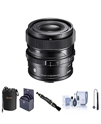 Sigma 50mm f/2.0 Dg Dn Contemporary Lens for L Mount Bundle with 58mm Filter Kit, Lens Pouch, Lens Cleaner, Cleaning Kit, Lens Cap Tether