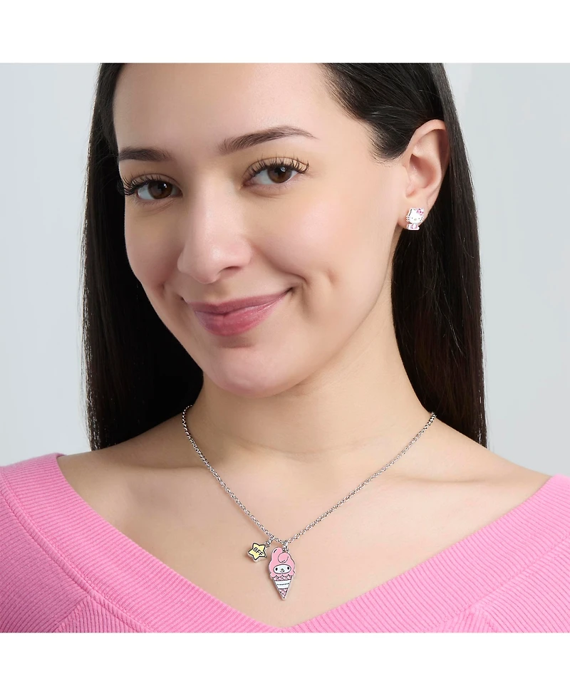 Hello Kitty Best Friends Ice Cream Cone Necklace Set for Kids - Fun & Stylish Jewelry Gift