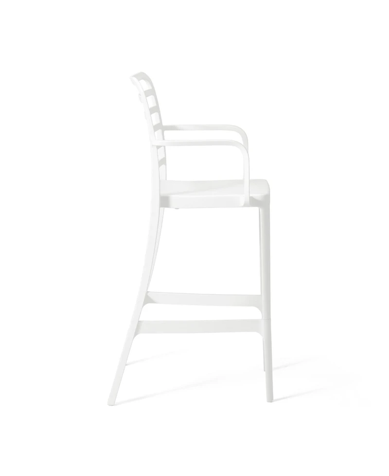 29.5" Outdoor Polypropylene Plastic Patio Bar Height Stools (Set of 2)