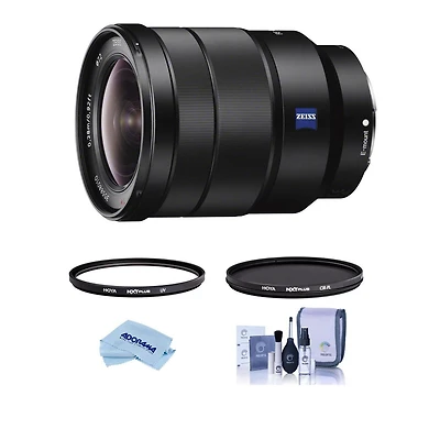 Sony Vario-Tessar T Fe 16-35mm f/4 Za Oss Lens for Sony E, Bundle with Hoya Nxt Plus 72mm Uv+Cpl Filter Kit, Cleaning Kit, Cleaning Cloth