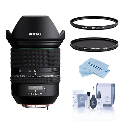 Pentax Hd D-fa 24-70mm f/2.8 Ed Sdm Wr Lens, Bundle with Hoya 82mm Uv and Cpl Filters