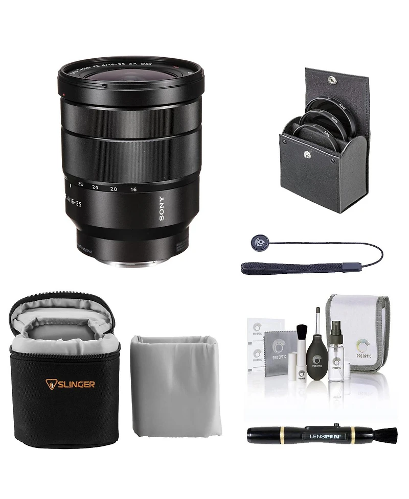 Sony Vario-Tessar T Fe 16-35mm f/4 Za Oss Lens for Sony E, Bundle with ProOptic 72mm Filter Kit, Soft Lens Case, Lens Cleaner, Cleaning Kit, Universal