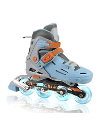 C7skates Adjustable Youth Inline Skates with Light Up Wheels (Wave Rider, size M)