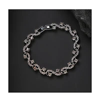 Sohi Women's Floral Stone Statement Bracelet