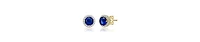 Elegant Round Stud Earrings with Colored Cubic Zirconia