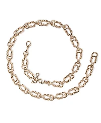 Sam Edelman Women's Fully Adjustable Knotted Logo Chain Belt