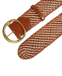 Sam Edelman Women's Raffia and Leather Woven Belt
