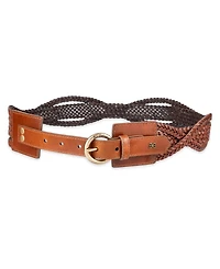 Sam Edelman Women's Genuine Leather Twisted Braid Belt