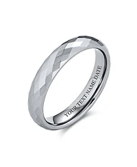 Bling Jewelry Multi Faceted Prism Cut Titanium Band Rings Silver Tone Comfort Fit 4MM