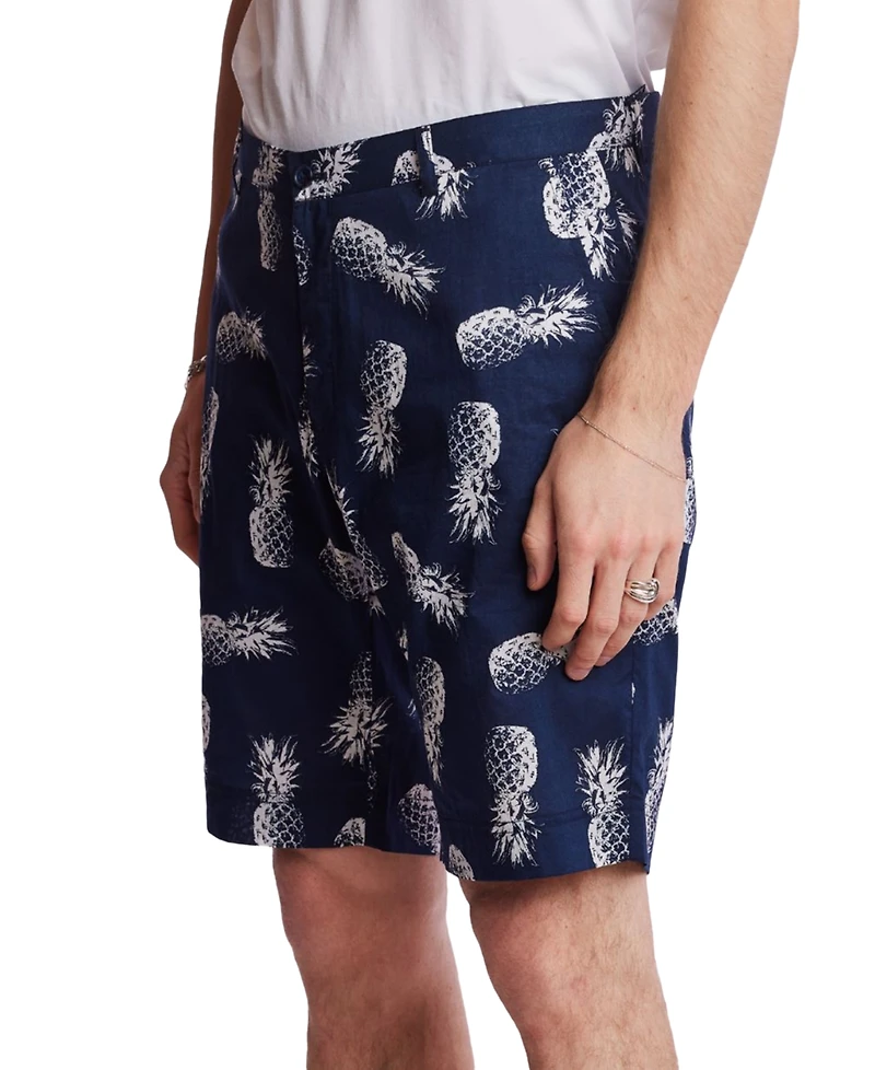 Paisley & Gray Men's Felix Slim Fit Pineapple Print 8-1/2" Shorts