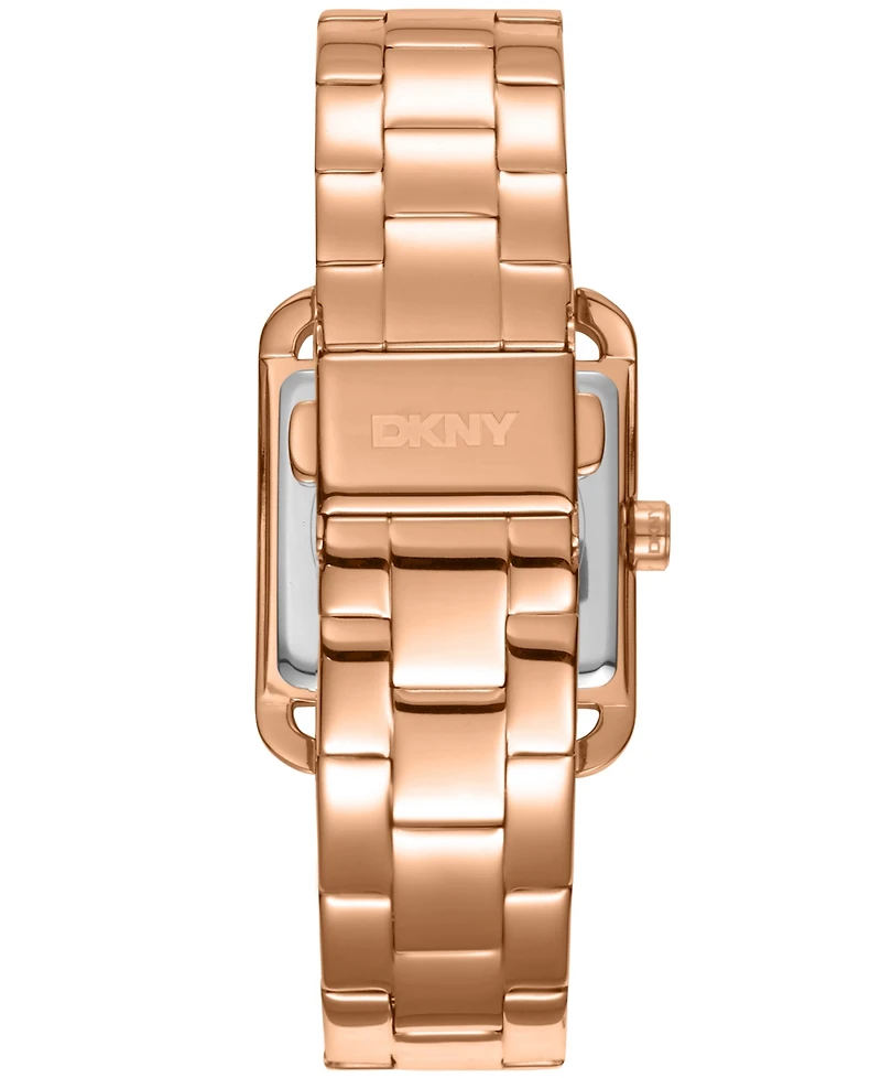 Dkny Women's City Midi Rose Gold Dial Rose Gold-Tone Stainless Steel Bracelet Watch 27x34.5mm