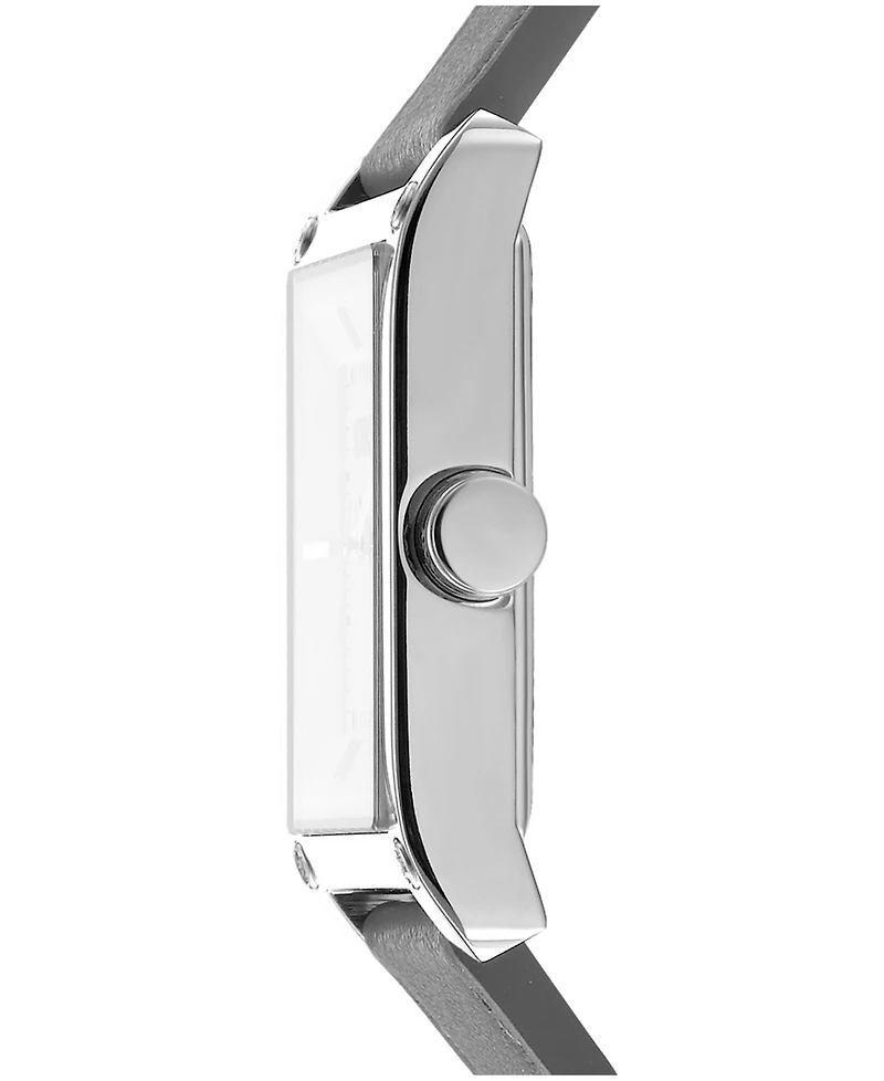 Dkny Women's Westside Maxi Gray Leather Strap Watch, 41mm