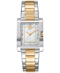 Dkny Women's Westside Midi White Mop Dial Gold Two-Tone Stainless Steel Bracelet Watch 25.5x33mm