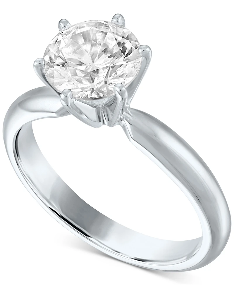 Gia Certified Diamond Solitaire Engagement Ring (1-1/2 ct. t.w.) in 14k White Gold