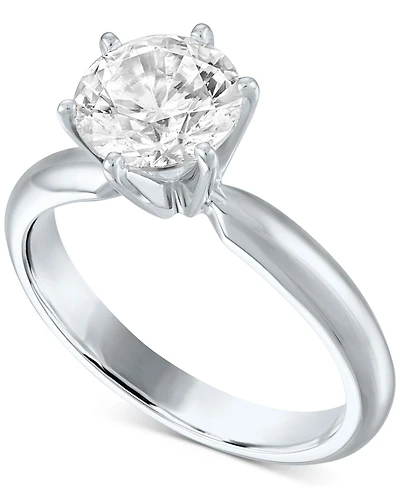 Gia Certified Diamond Solitaire Engagement Ring (1-1/2 ct. t.w.) in 14k White Gold
