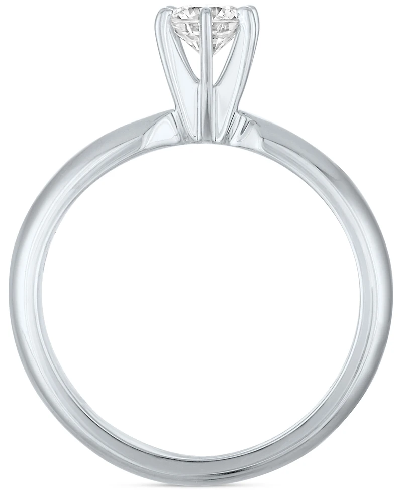 Gia Certified Diamond Solitaire Engagement Ring (1/2 ct. t.w.) in 14k White Gold