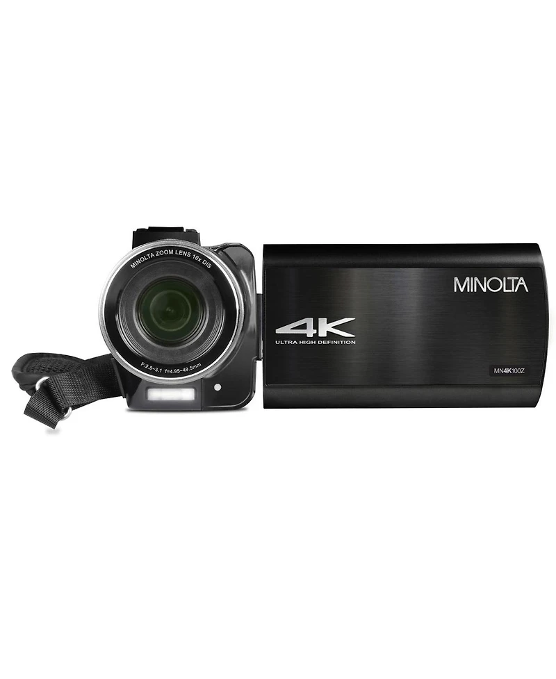 Minolta MN4K100Z 28MP 4K Ultra Hd 3.5" Touchscreen Night Vision Camcorder, Black