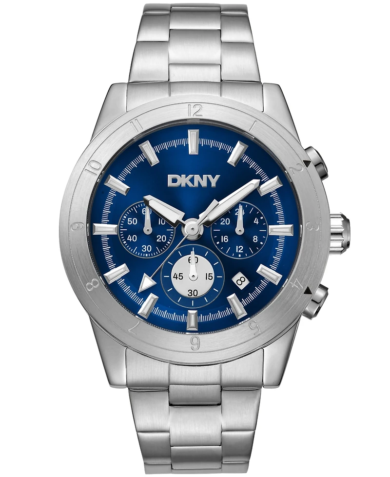 Dkny Men's Bryant Park Chronograph Stainless Steel Bracelet Watch, 44mm