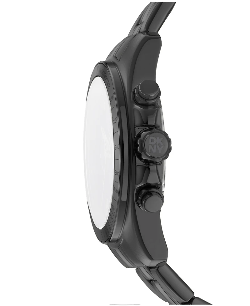 Dkny Men's Central Park Chronograph Black Stainless Steel Bracelet Watch, 42mm