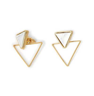 Sohi Women's Gold Plated Designer Stone Drop Earrings