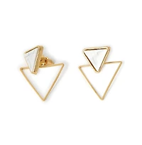 Sohi Women's Gold Plated Designer Stone Drop Earrings