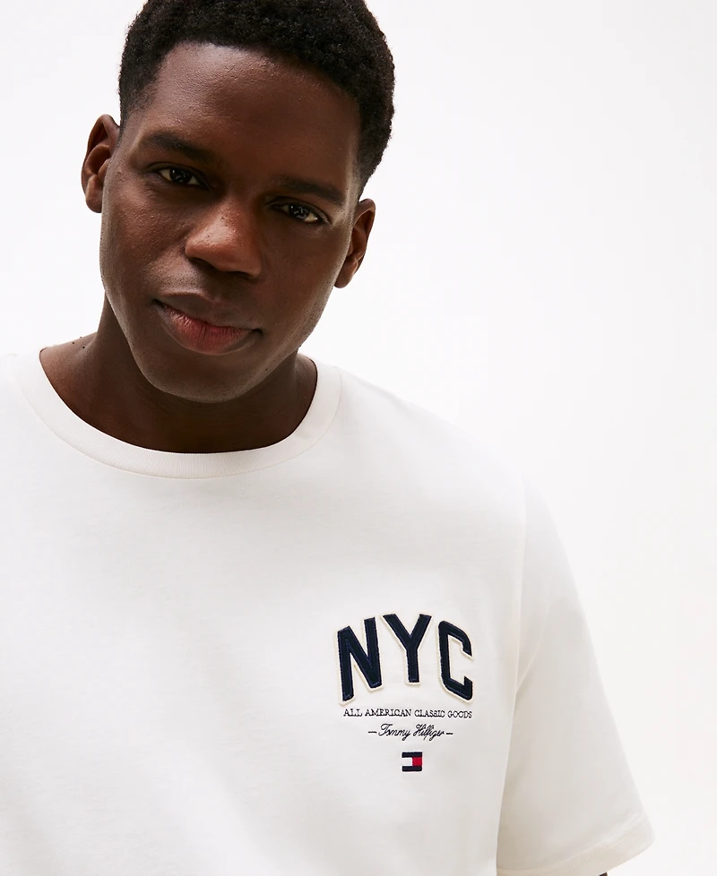 Tommy Hilfiger Men's Big & Tall Short Sleeve Crewneck Nyc Script Logo T-Shirt