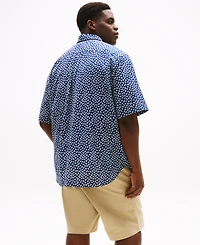 Tommy Hilfiger Men's Big & Tall Leaf-Pattern Linen Shirt