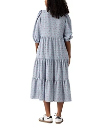 Levi's Women's Cynthia Puff-Sleeve Tiered Midi Dress