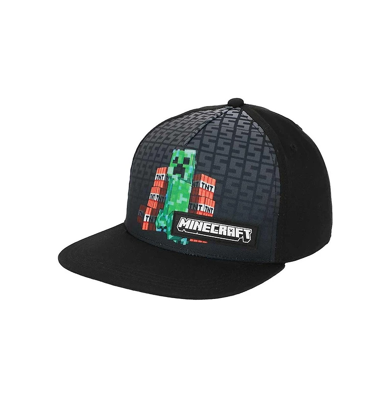 Minecraft Boys Charged Creeper Youth 2-Pack Curved Bill Snapback Hat & Bi-Fold Wallet Combo Set