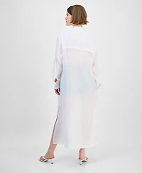 Bar Iii Women's Oversized Button-Front Long-Sleeve Shirt, Exclusively at Macy's