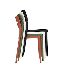 3-Piece Outdoor Resin Patio Bistro Set with Stackable Dining Chairs