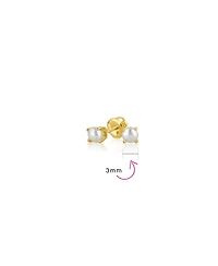 Bling Jewelry Set of 2 Tiny Freshwater Pearl Stud Earrings Silver Gold Plated Sterling Silver