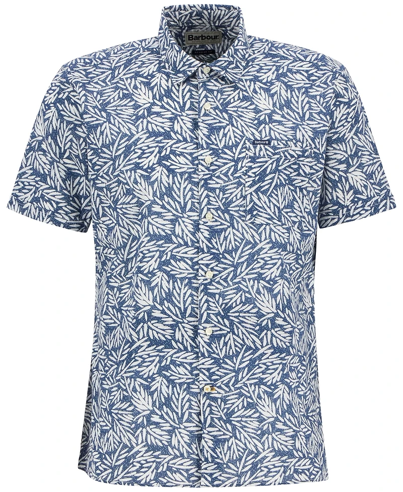 Barbour Men's Jackstone Short Sleeve Button-Front Leaf Print Shirt